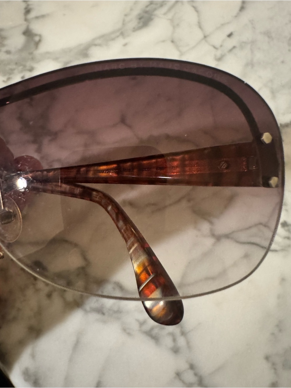 Marc by Marc Jacobs Y2K Oversized Shield Sunglasses - Brown Gradient - Picture 3 of 8